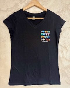 Tee-shirt noir Rett dingue de toi col V